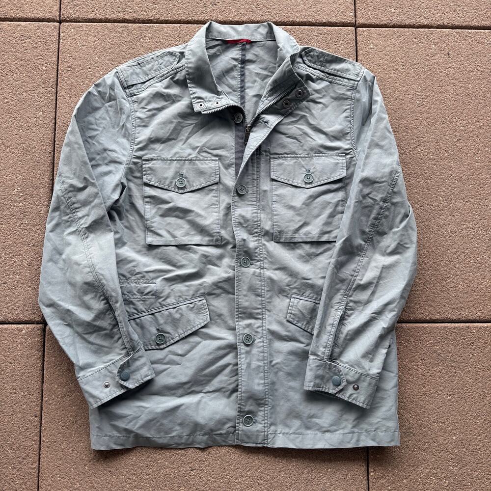 Men's Untuckit Vintner Sage Gray Green Field Utility Lightweight Jacket Sz XL